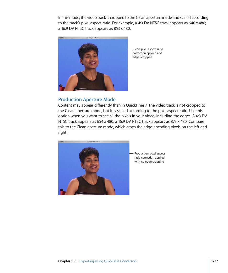 Production aperture mode | Apple Final Cut Pro 7 User Manual | Page 1777 / 1990