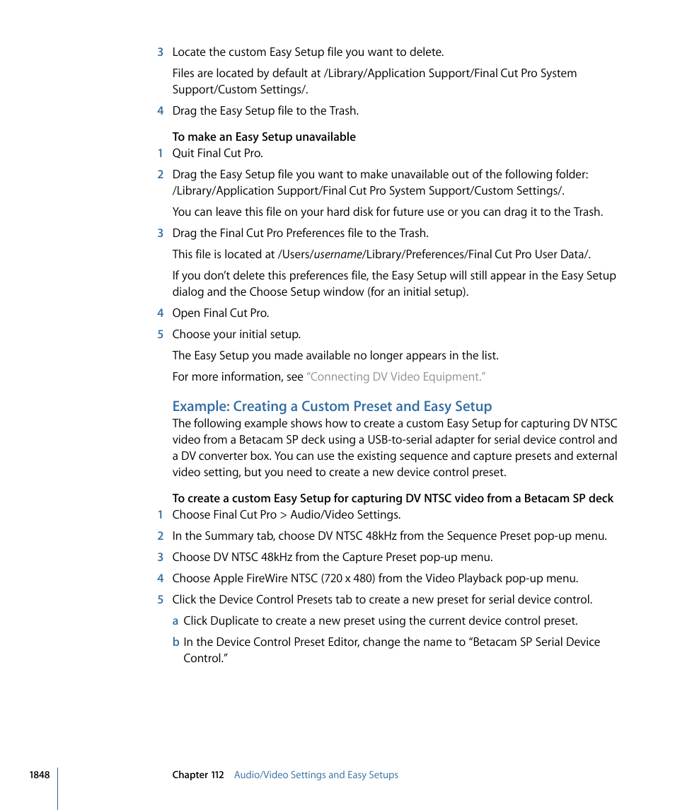 Example: creating a custom preset and easy setup | Apple Final Cut Pro 7 User Manual | Page 1848 / 1990