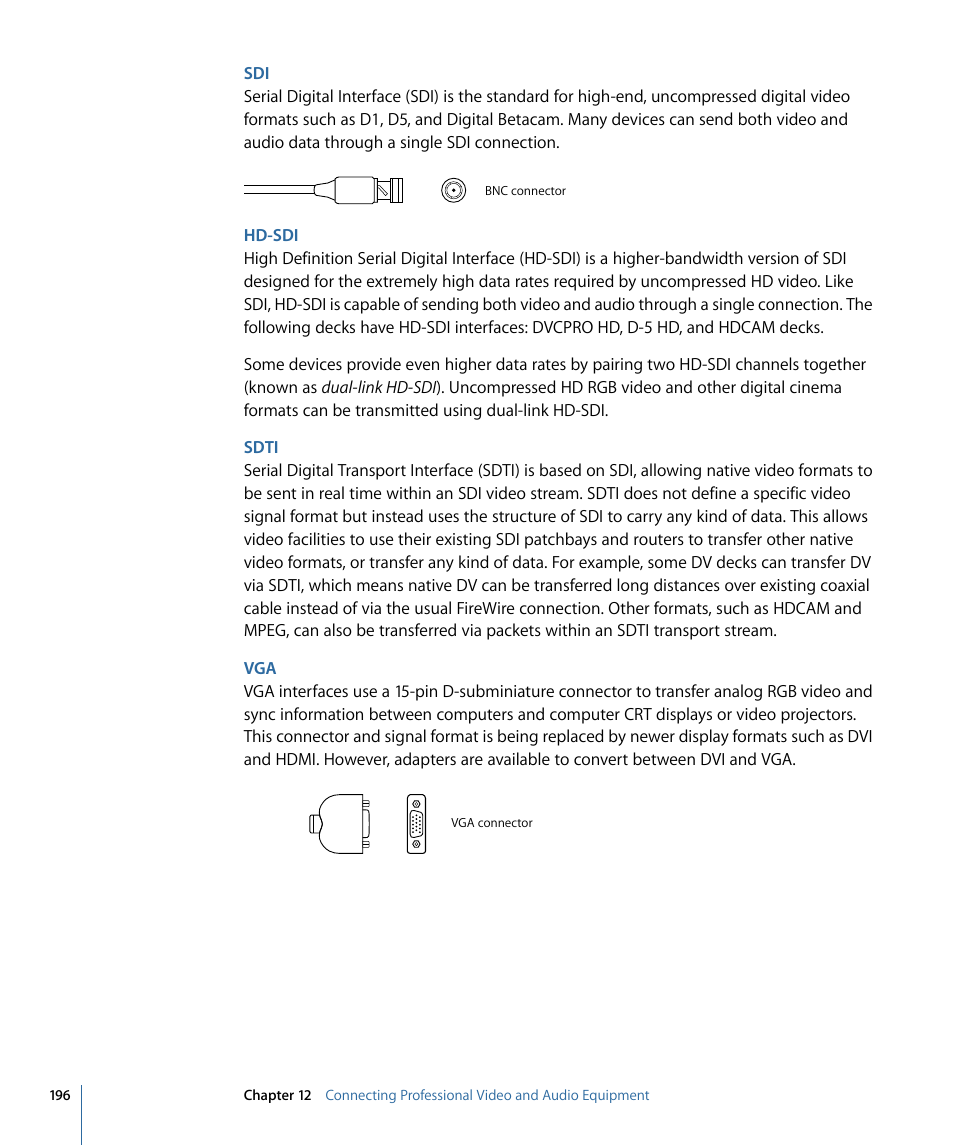 Hd-sdi, Sdti | Apple Final Cut Pro 7 User Manual | Page 196 / 1990