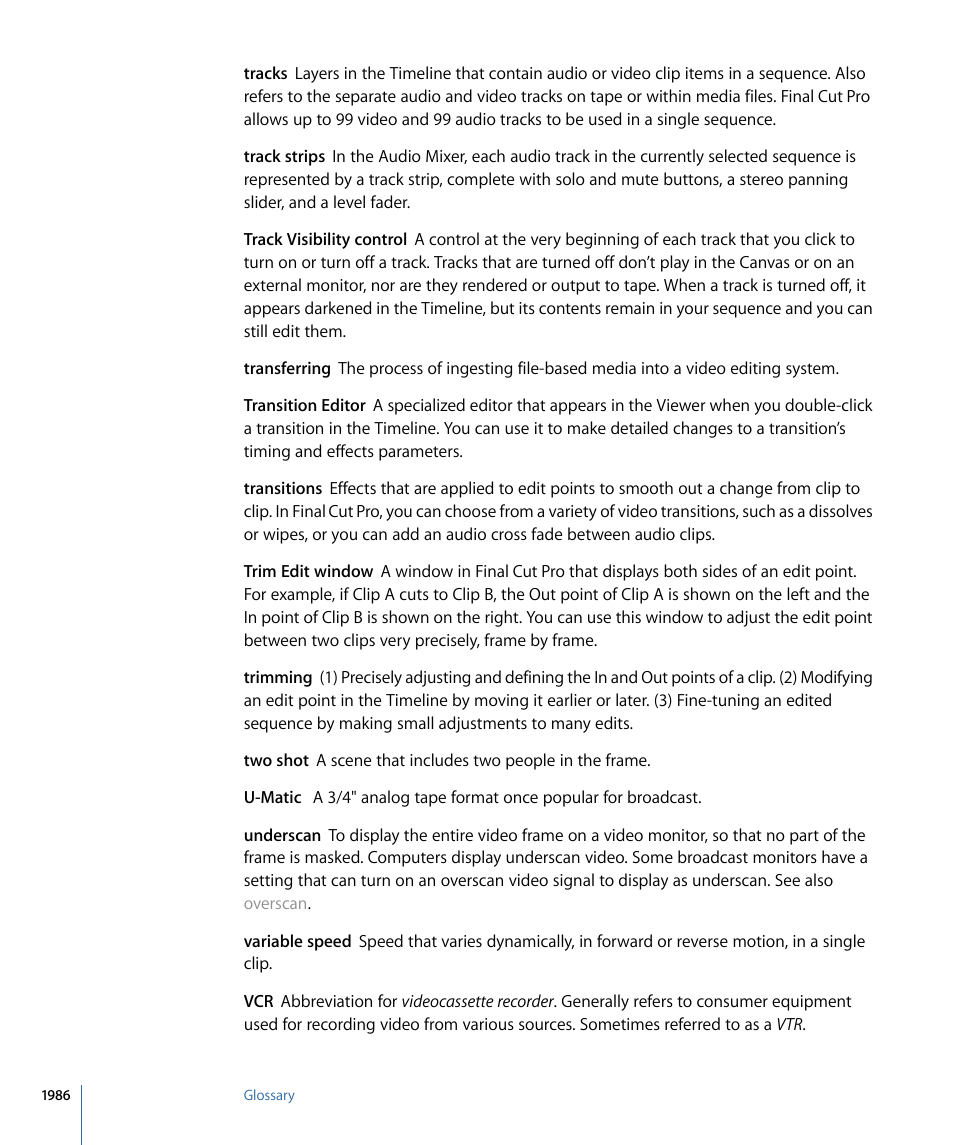 Transferring | Apple Final Cut Pro 7 User Manual | Page 1986 / 1990