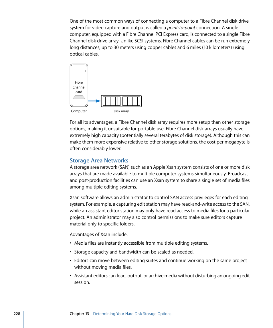 Storage area networks | Apple Final Cut Pro 7 User Manual | Page 228 / 1990