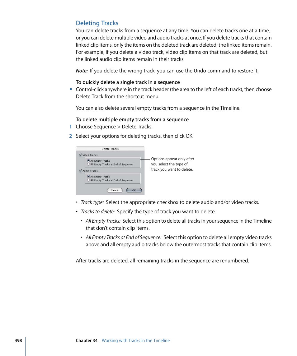 Deleting tracks | Apple Final Cut Pro 7 User Manual | Page 498 / 1990