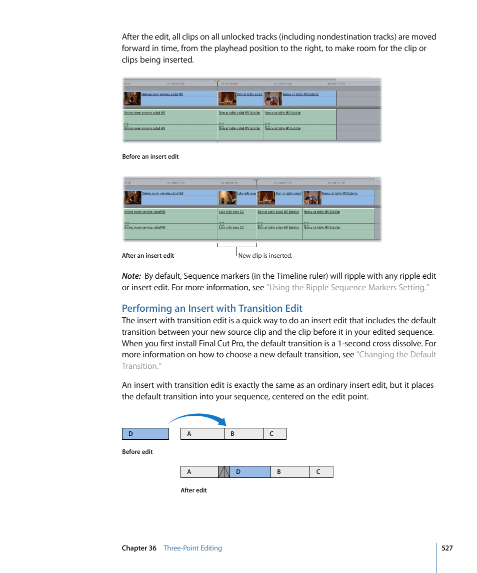 Performing an insert with transition edit | Apple Final Cut Pro 7 User Manual | Page 527 / 1990