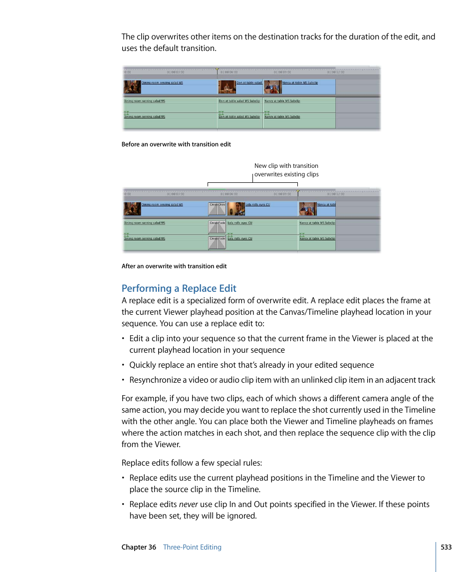 Performing a replace edit | Apple Final Cut Pro 7 User Manual | Page 533 / 1990