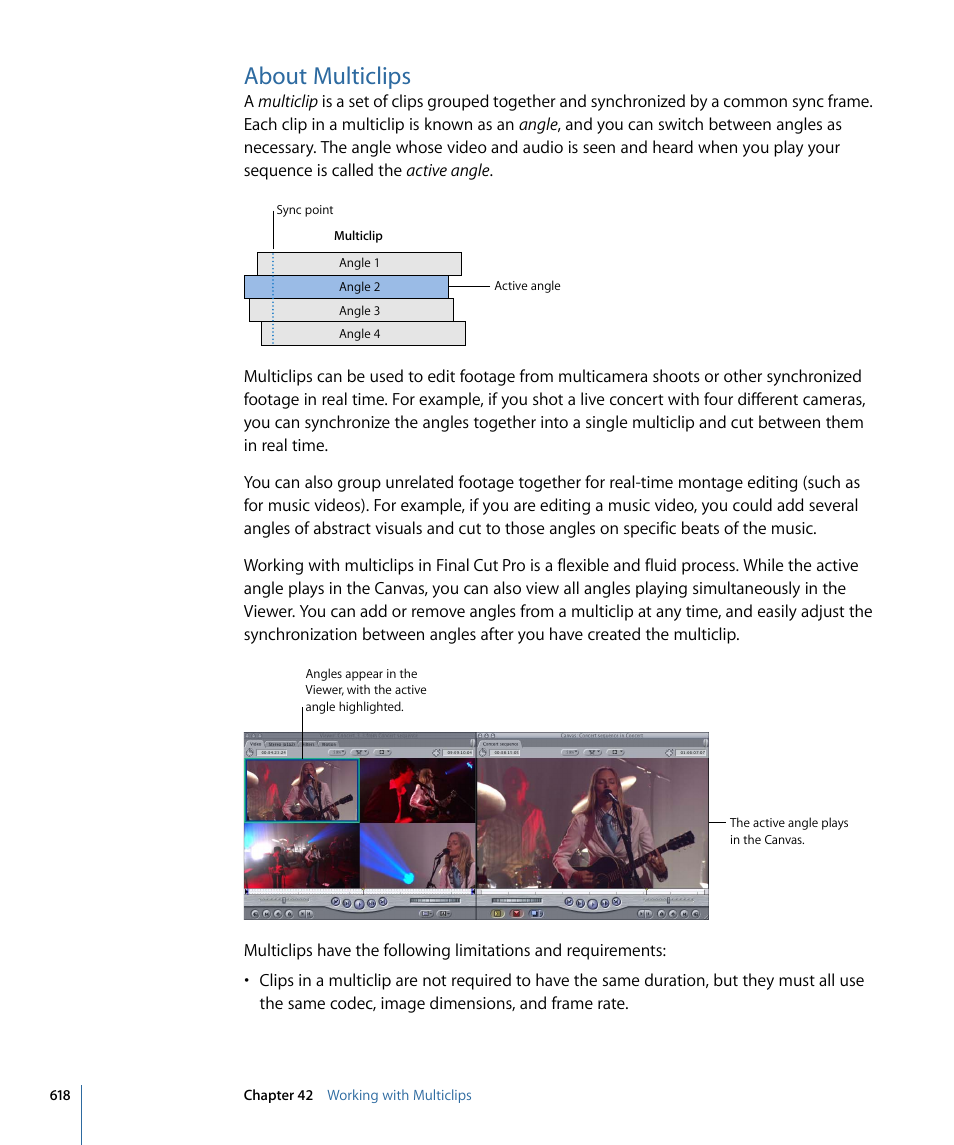 About multiclips | Apple Final Cut Pro 7 User Manual | Page 618 / 1990