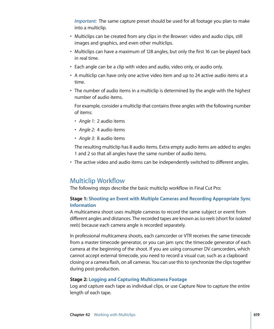 Multiclip workflow | Apple Final Cut Pro 7 User Manual | Page 619 / 1990