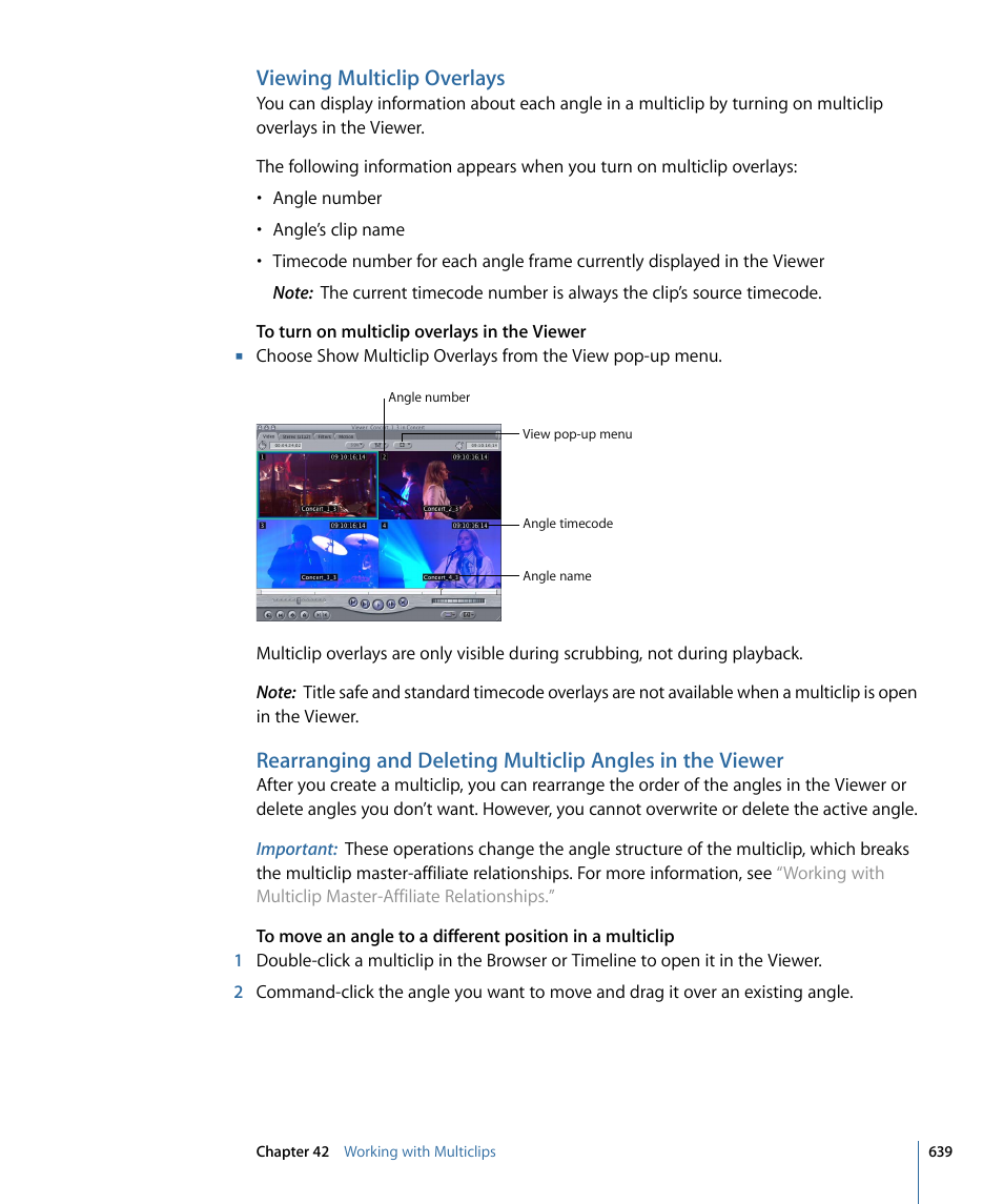 Viewing multiclip overlays | Apple Final Cut Pro 7 User Manual | Page 639 / 1990