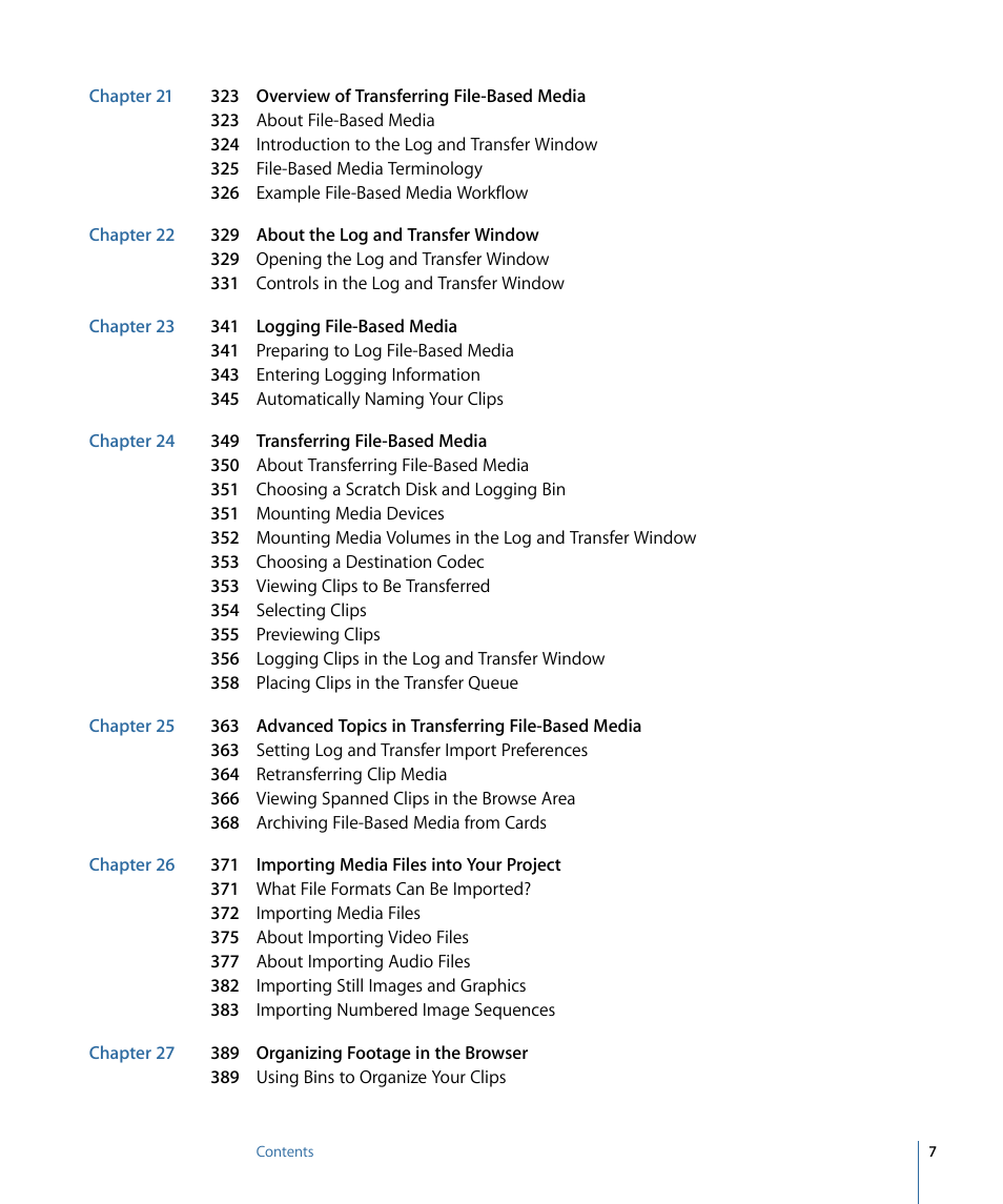 Apple Final Cut Pro 7 User Manual | Page 7 / 1990