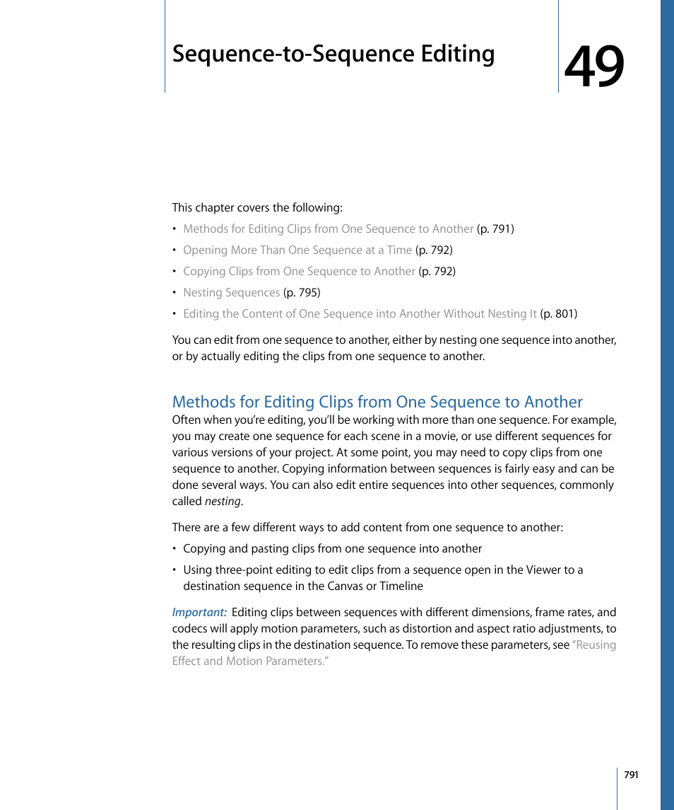 Sequence-to-sequence editing | Apple Final Cut Pro 7 User Manual | Page 791 / 1990