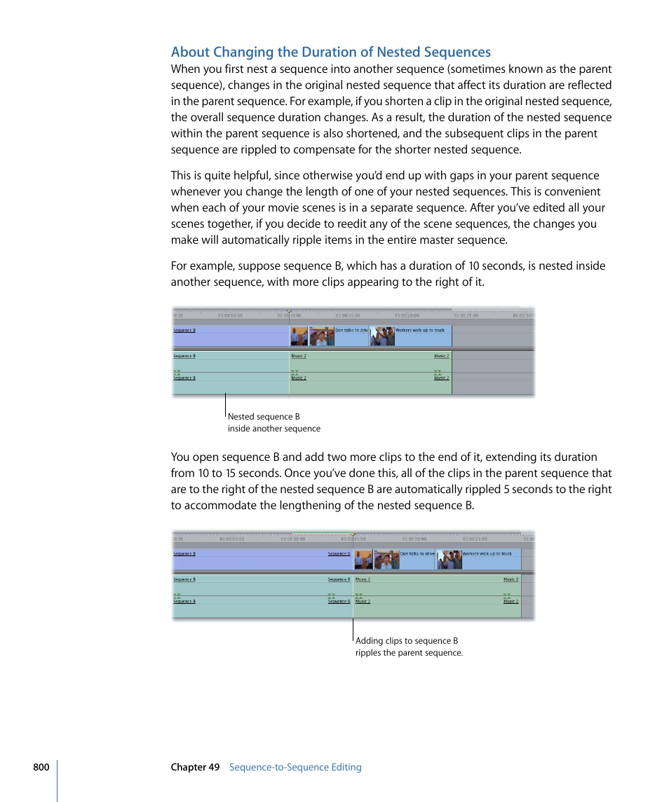 About changing the duration of nested sequences | Apple Final Cut Pro 7 User Manual | Page 800 / 1990