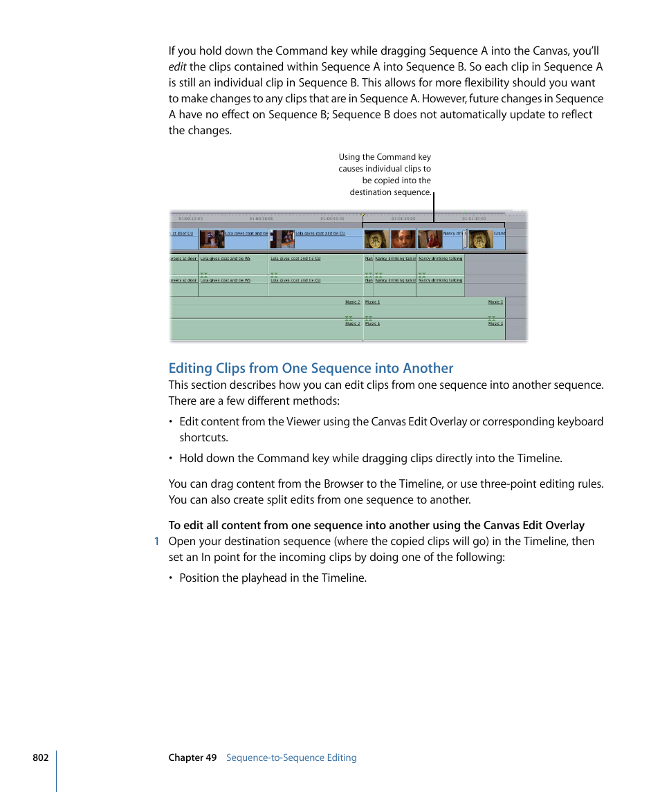 Editing clips from one sequence into another | Apple Final Cut Pro 7 User Manual | Page 802 / 1990