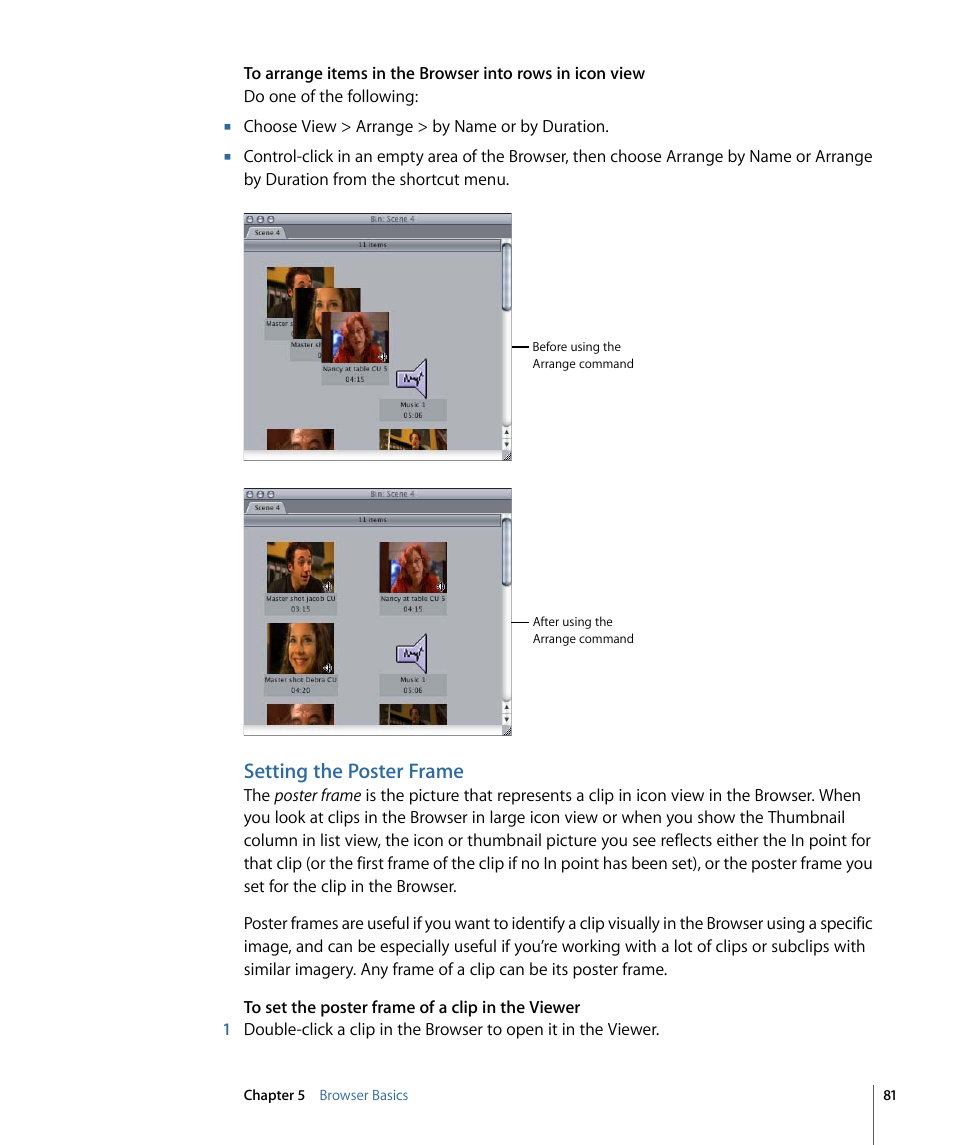 Setting the poster frame | Apple Final Cut Pro 7 User Manual | Page 81 / 1990