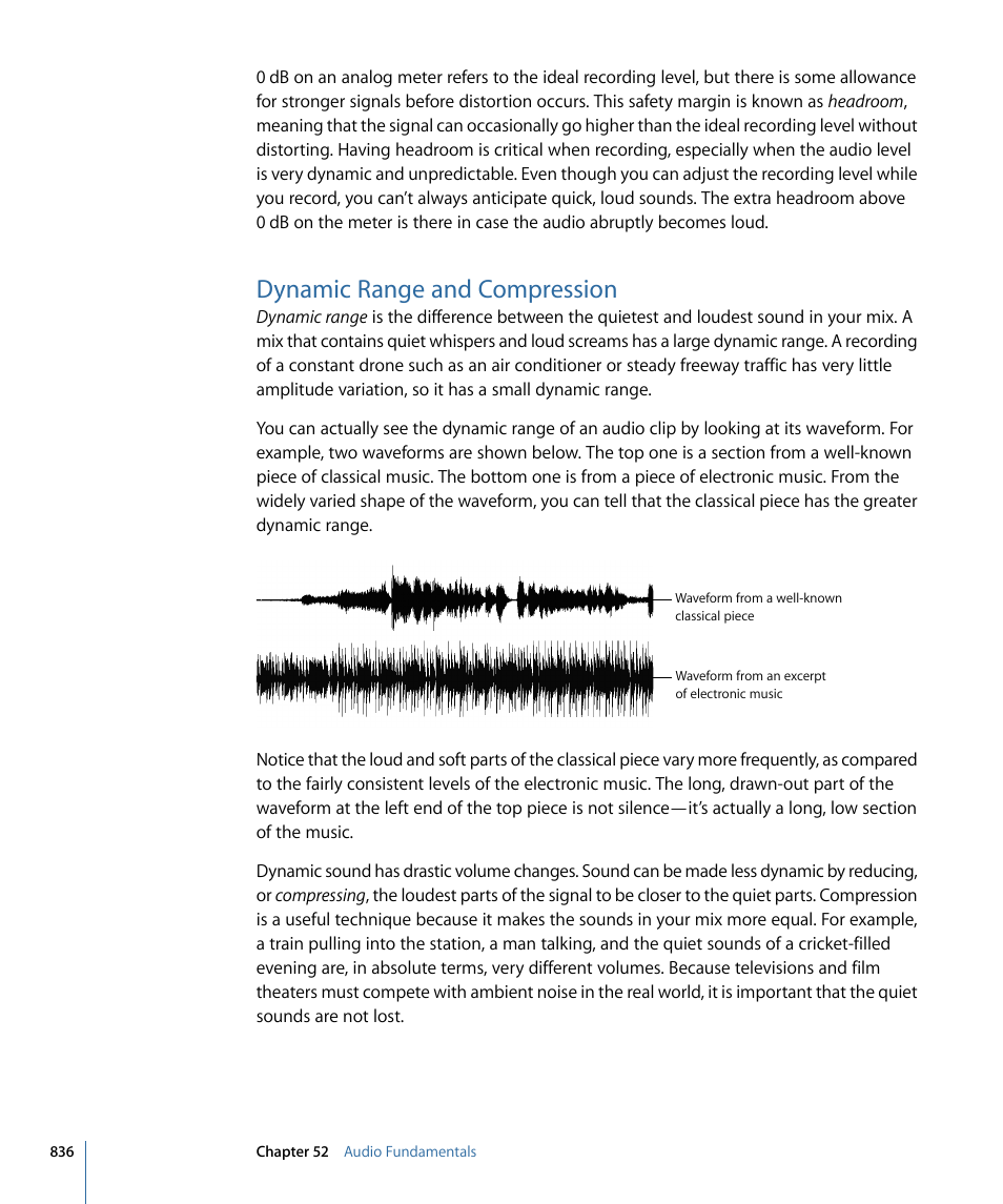 Dynamic range and compression | Apple Final Cut Pro 7 User Manual | Page 836 / 1990