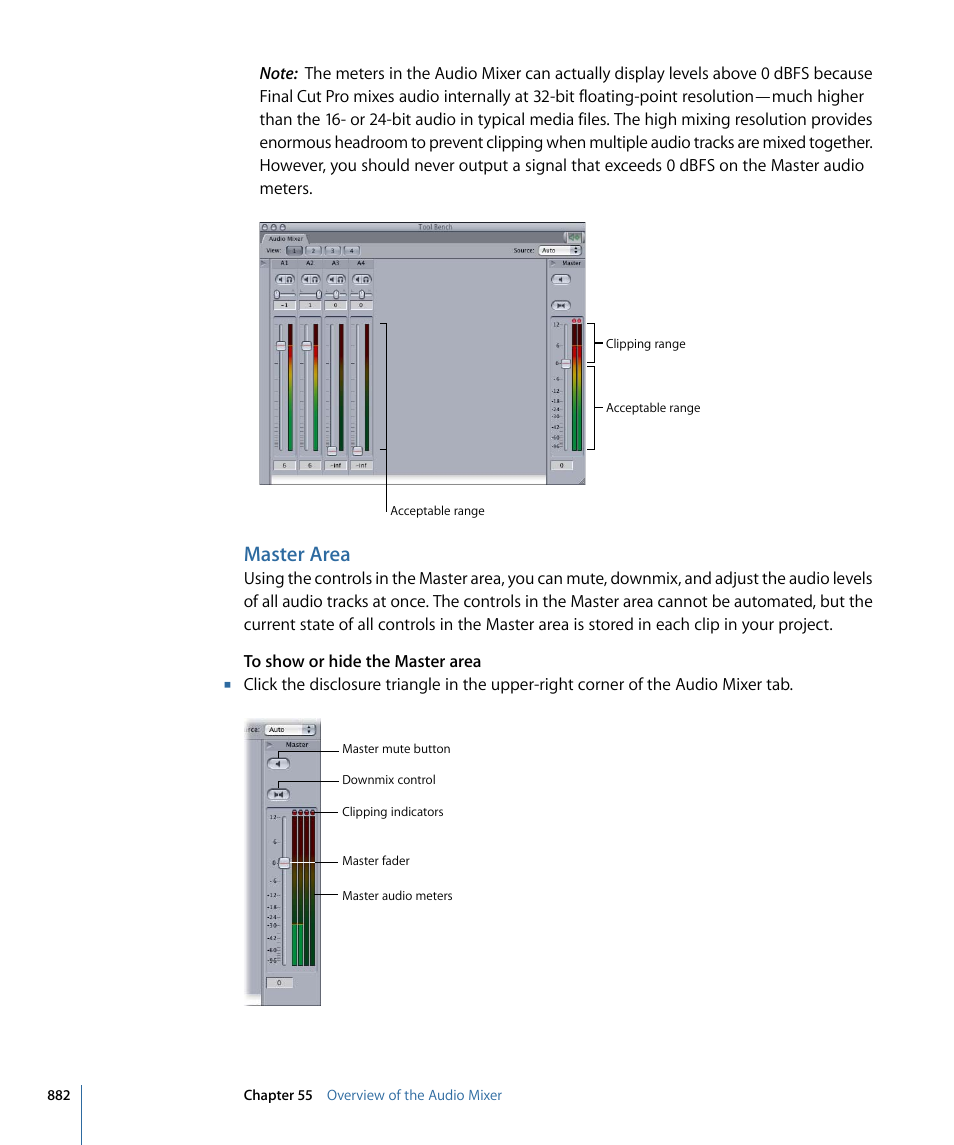 Master area | Apple Final Cut Pro 7 User Manual | Page 882 / 1990