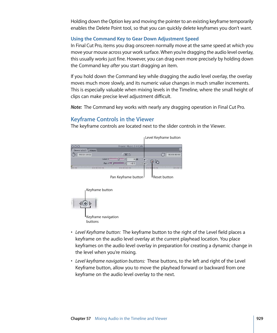 Keyframe controls in the viewer | Apple Final Cut Pro 7 User Manual | Page 929 / 1990