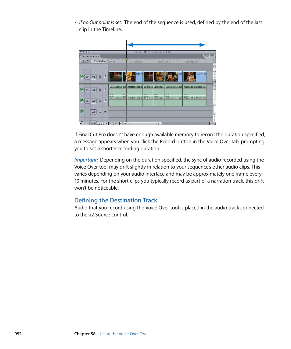 Defining the destination track | Apple Final Cut Pro 7 User Manual | Page 952 / 1990