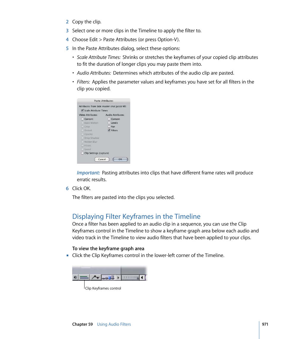 Displaying filter keyframes in the timeline | Apple Final Cut Pro 7 User Manual | Page 971 / 1990