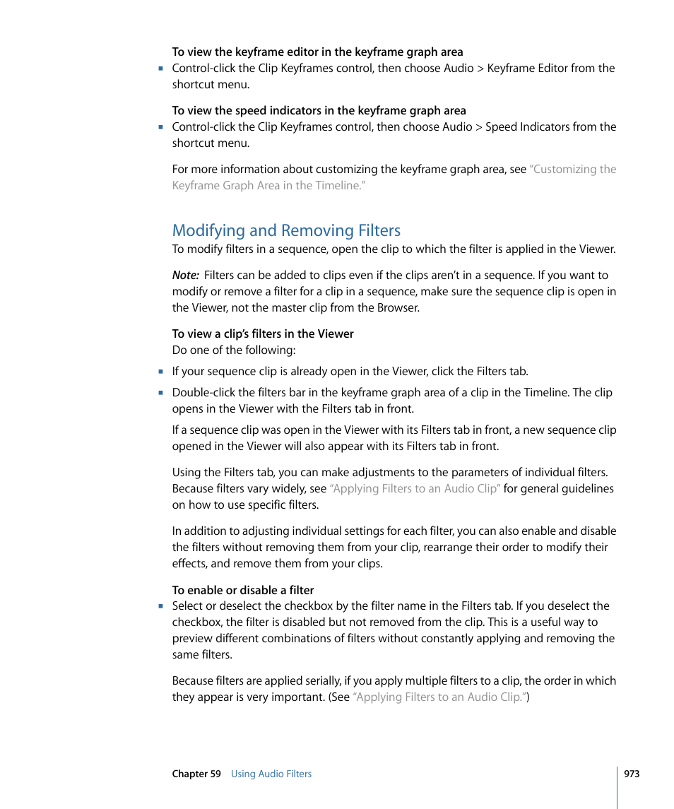Modifying and removing filters | Apple Final Cut Pro 7 User Manual | Page 973 / 1990