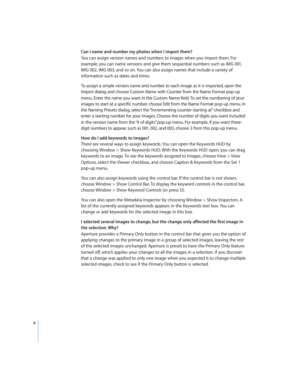 Apple Frequently Asked Questions About Aperture User Manual | Page 6 / 11