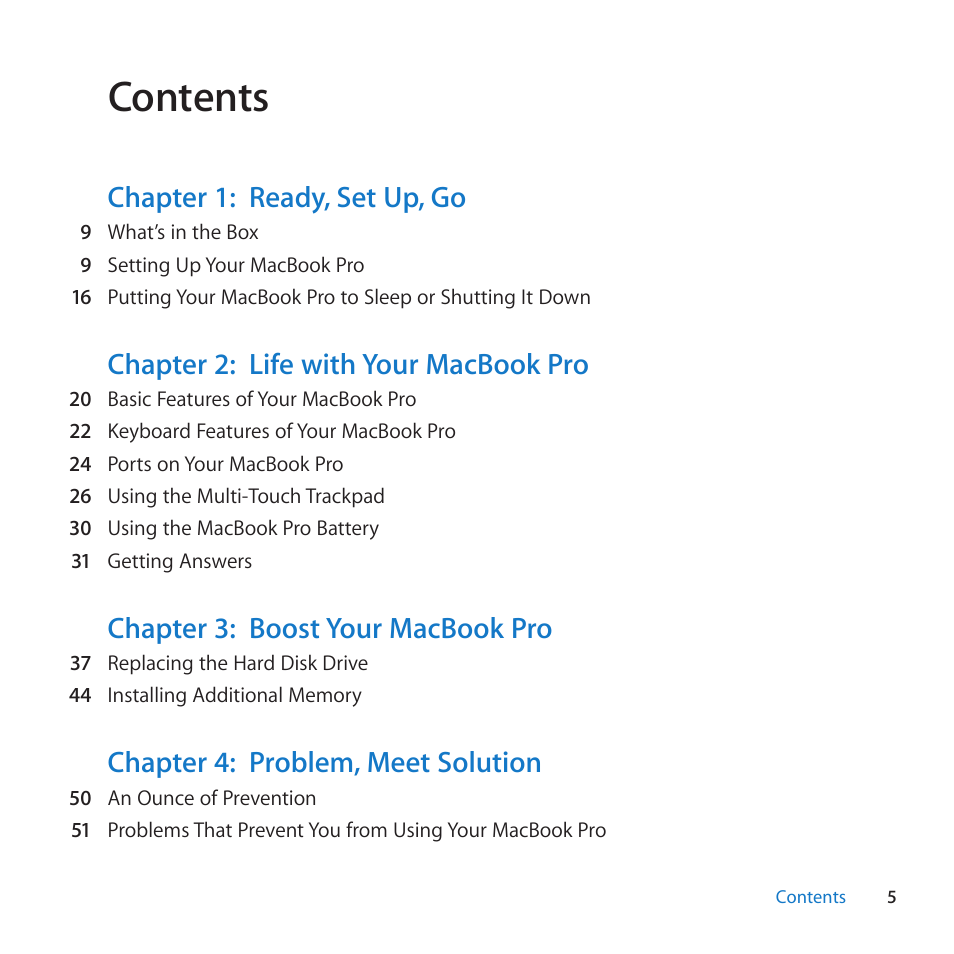 Apple MacBook Pro (15-inch, Early 2011) User Manual | Page 5 / 88