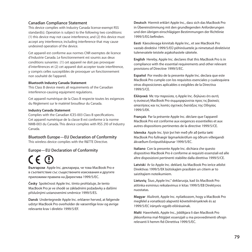 Apple MacBook Pro (15-inch, Early 2011) User Manual | Page 79 / 88