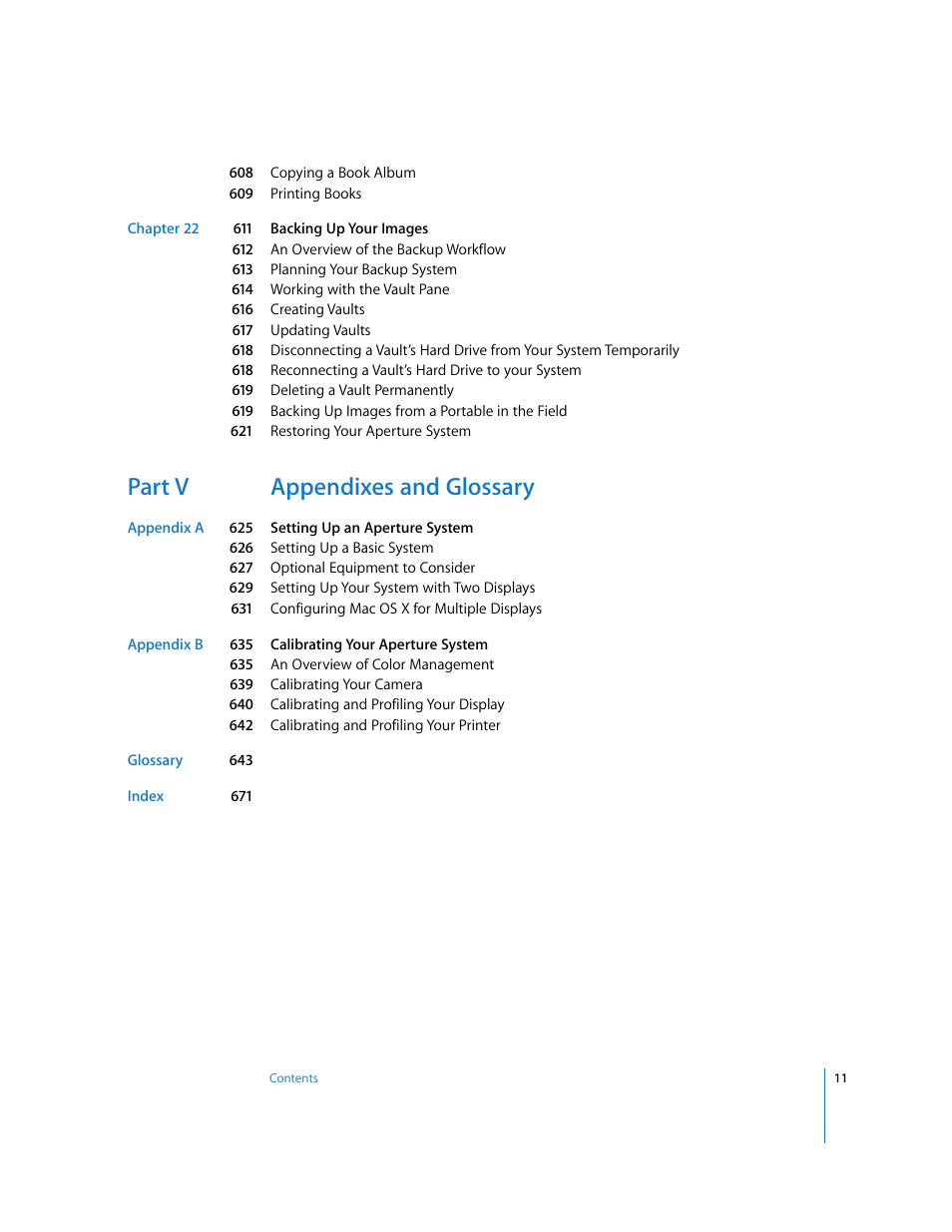 Part v appendixes and glossary | Apple Aperture 2 User Manual | Page 11 / 701
