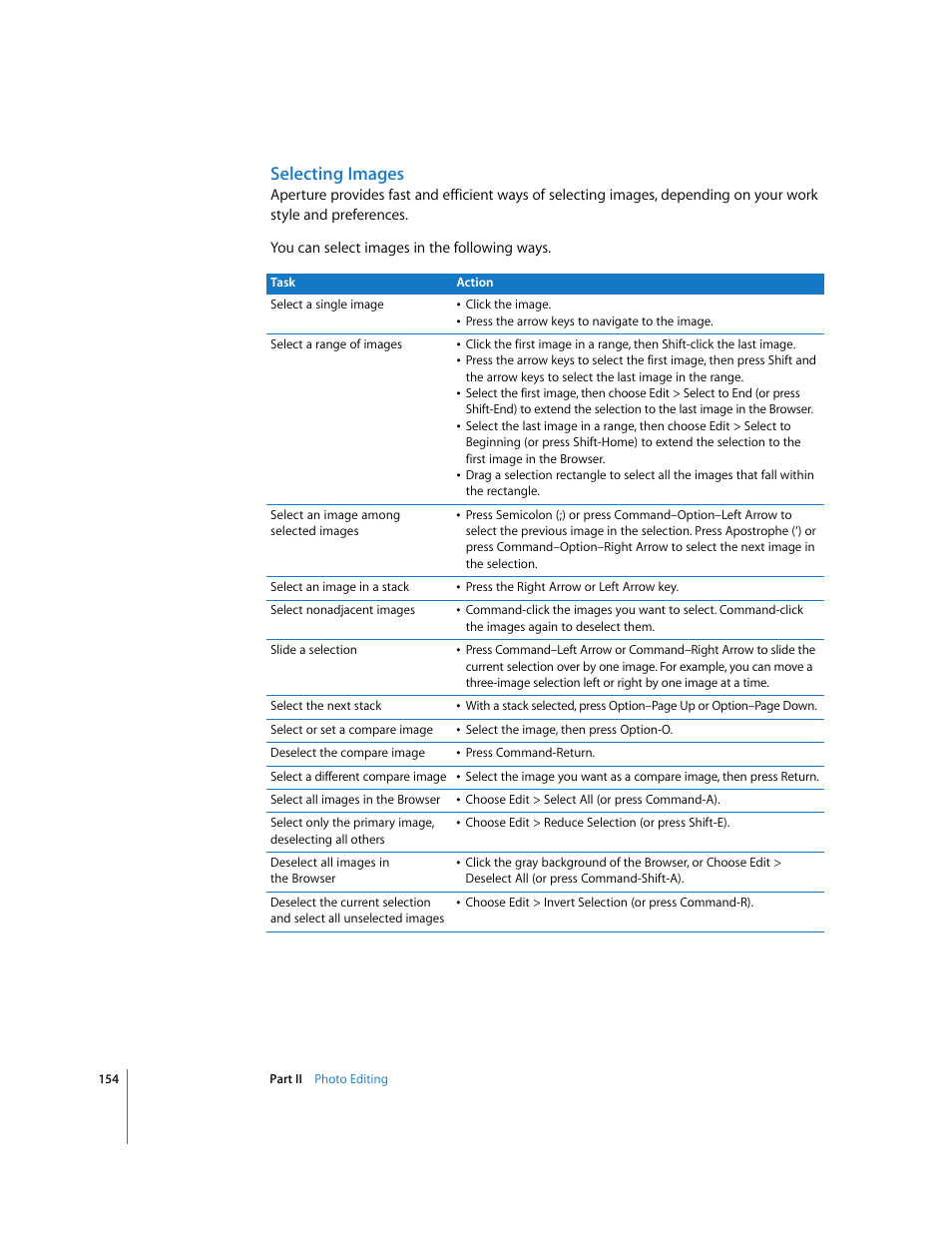 Selecting images | Apple Aperture 2 User Manual | Page 154 / 701
