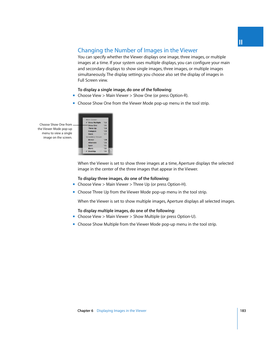 Changing the number of images in the viewer, P. 183) | Apple Aperture 2 User Manual | Page 183 / 701
