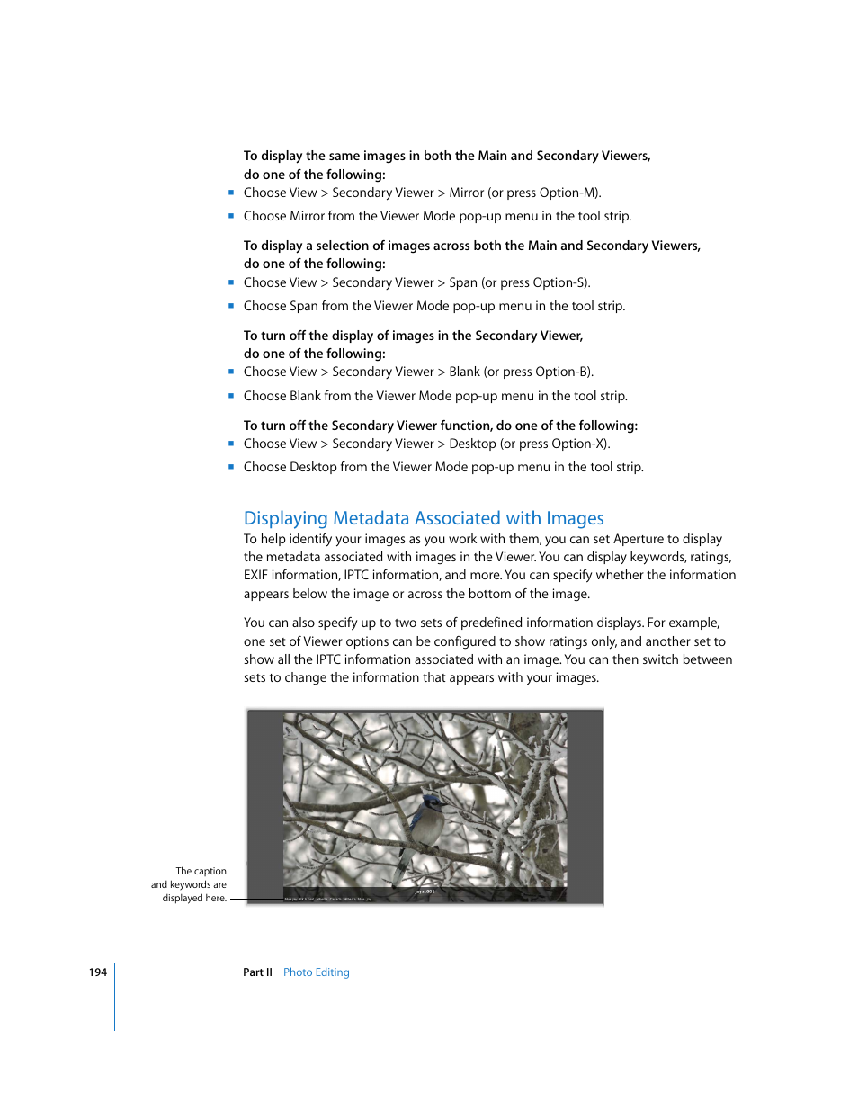 Displaying metadata associated with images, P. 194) | Apple Aperture 2 User Manual | Page 194 / 701