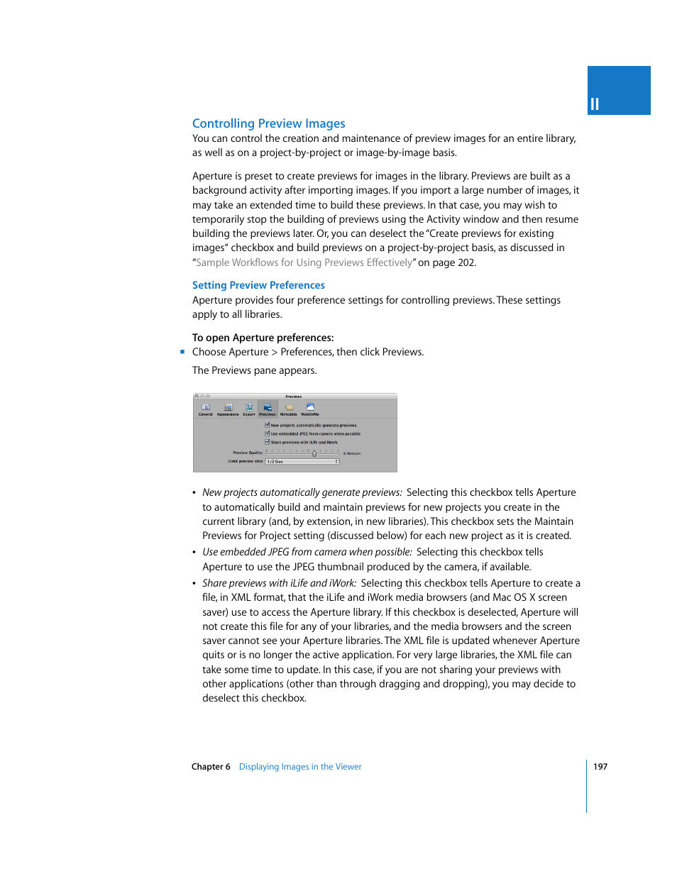 Controlling preview images | Apple Aperture 2 User Manual | Page 197 / 701