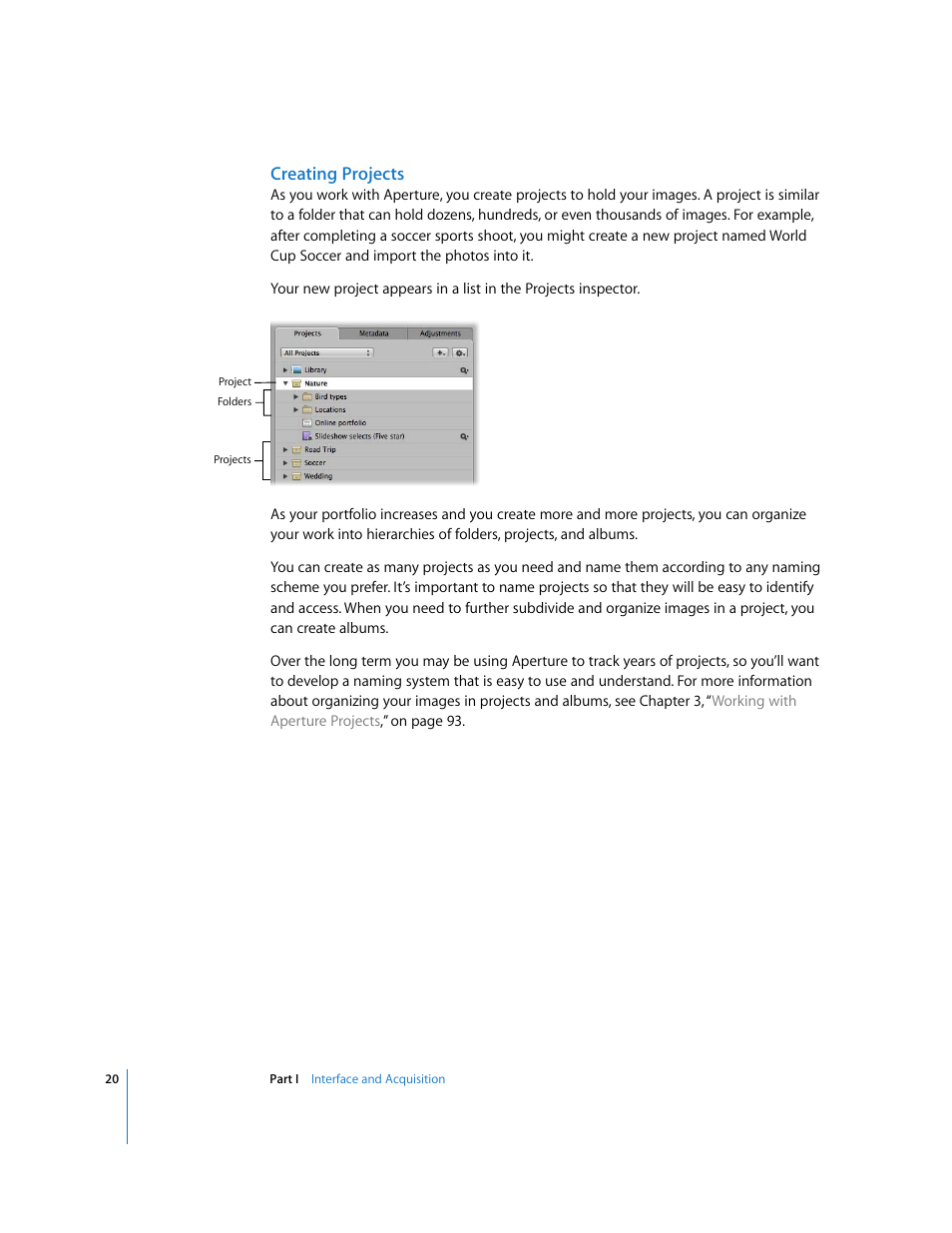 Creating projects | Apple Aperture 2 User Manual | Page 20 / 701