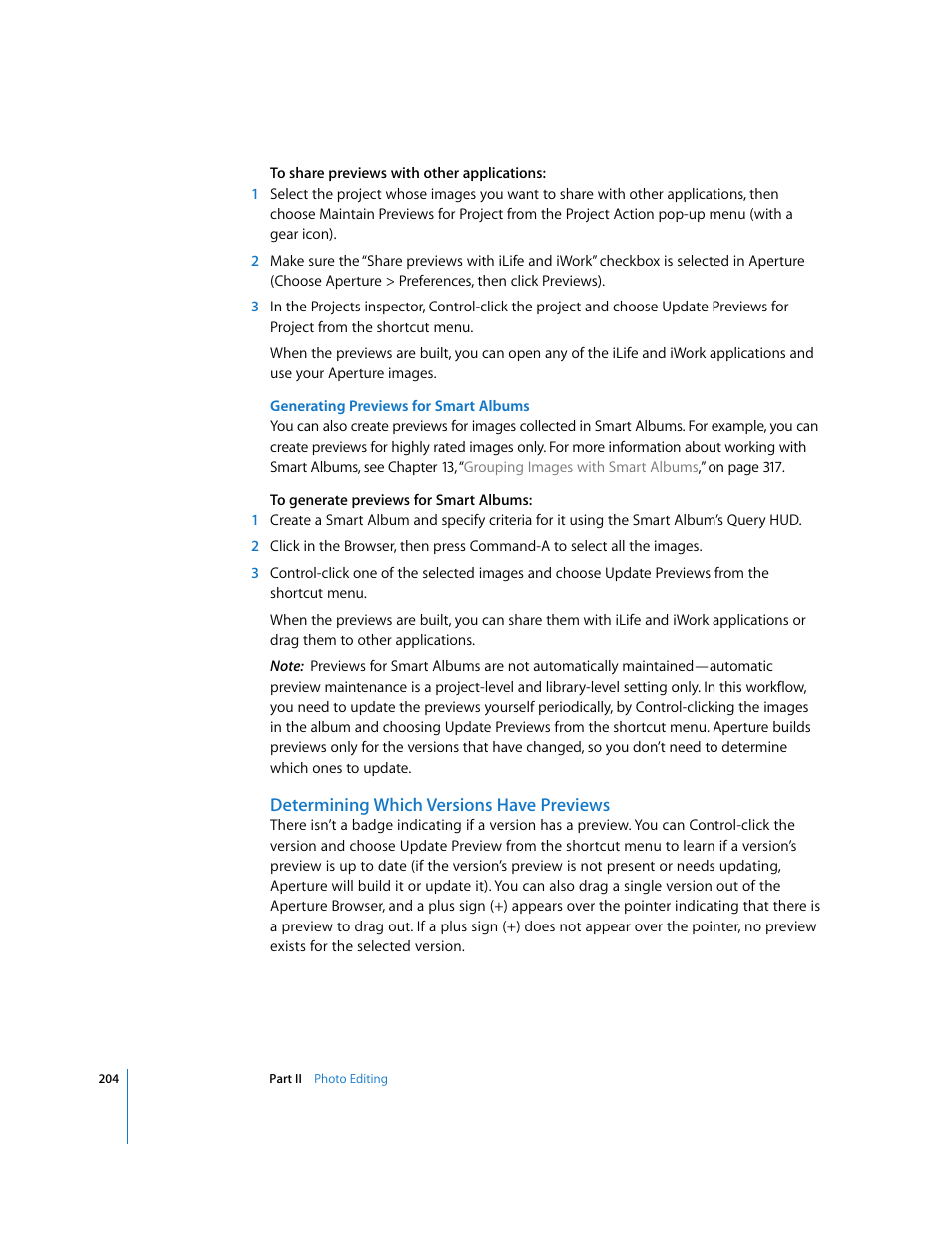 Determining which versions have previews | Apple Aperture 2 User Manual | Page 204 / 701