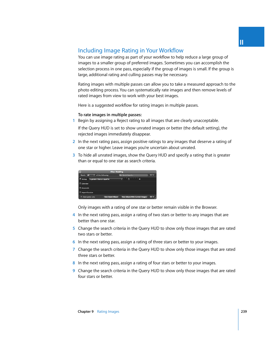 Including image rating in your workflow, P. 239) | Apple Aperture 2 User Manual | Page 239 / 701