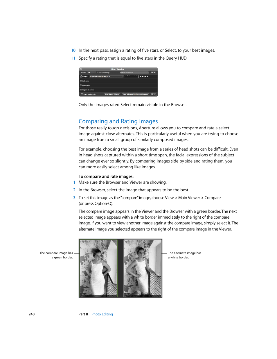 Comparing and rating images, P. 240) | Apple Aperture 2 User Manual | Page 240 / 701