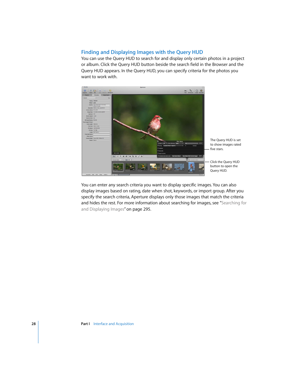 Finding and displaying images with the query hud | Apple Aperture 2 User Manual | Page 28 / 701