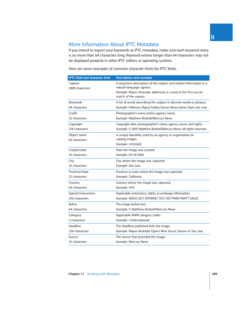 More information about iptc metadata, P. 289) | Apple Aperture 2 User Manual | Page 289 / 701