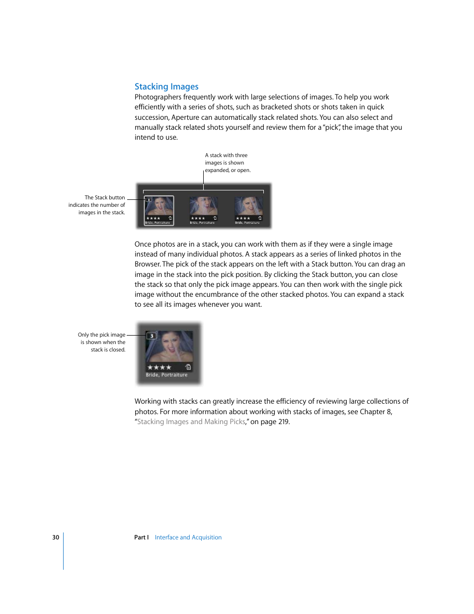 Stacking images | Apple Aperture 2 User Manual | Page 30 / 701