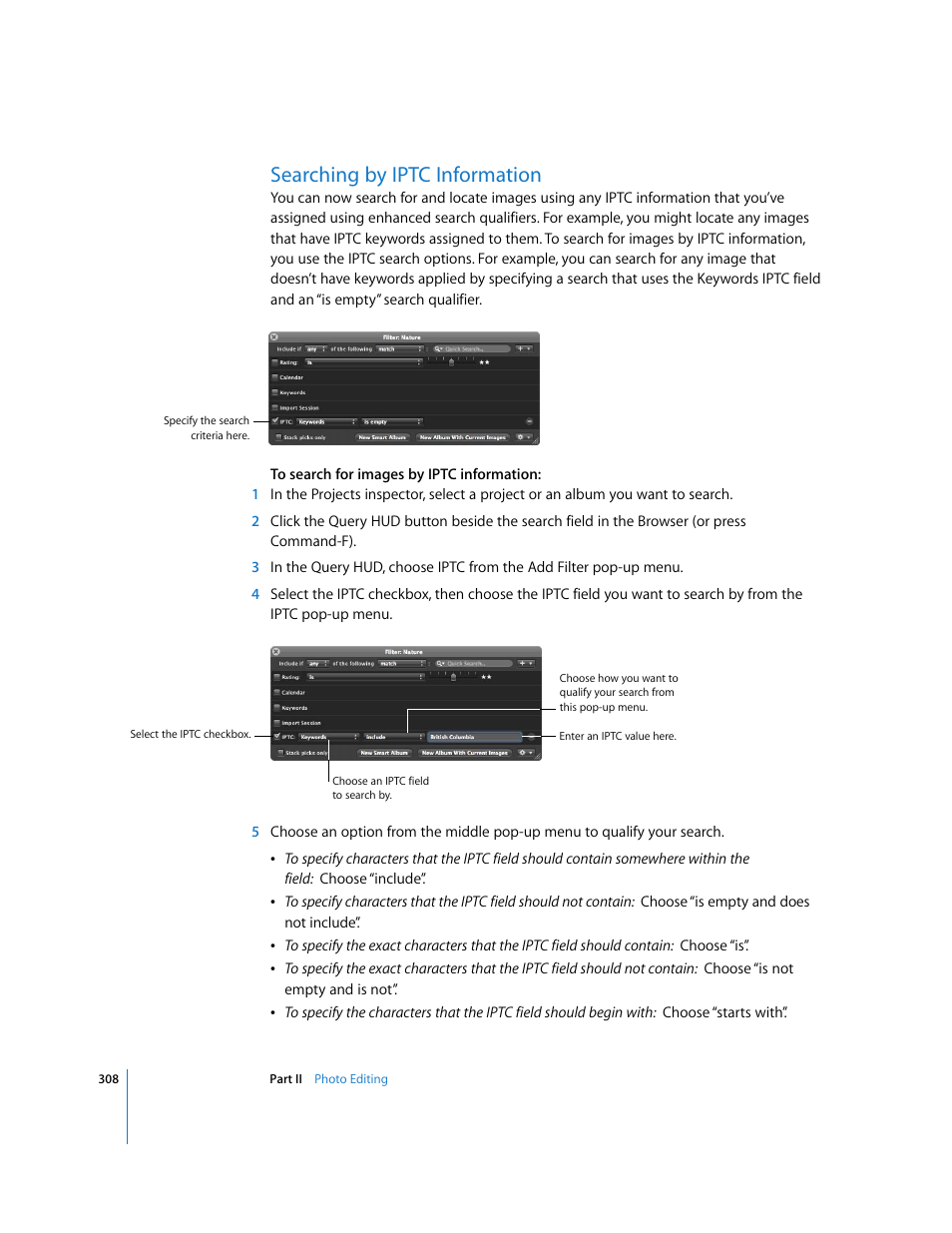 Searching by iptc information, P. 308) | Apple Aperture 2 User Manual | Page 308 / 701