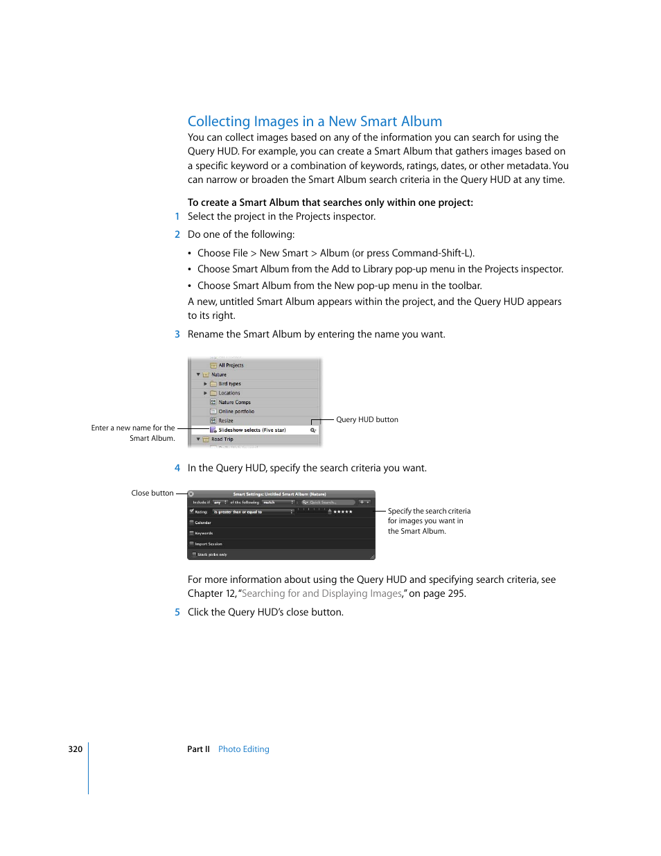 Collecting images in a new smart album, P. 320) | Apple Aperture 2 User Manual | Page 320 / 701