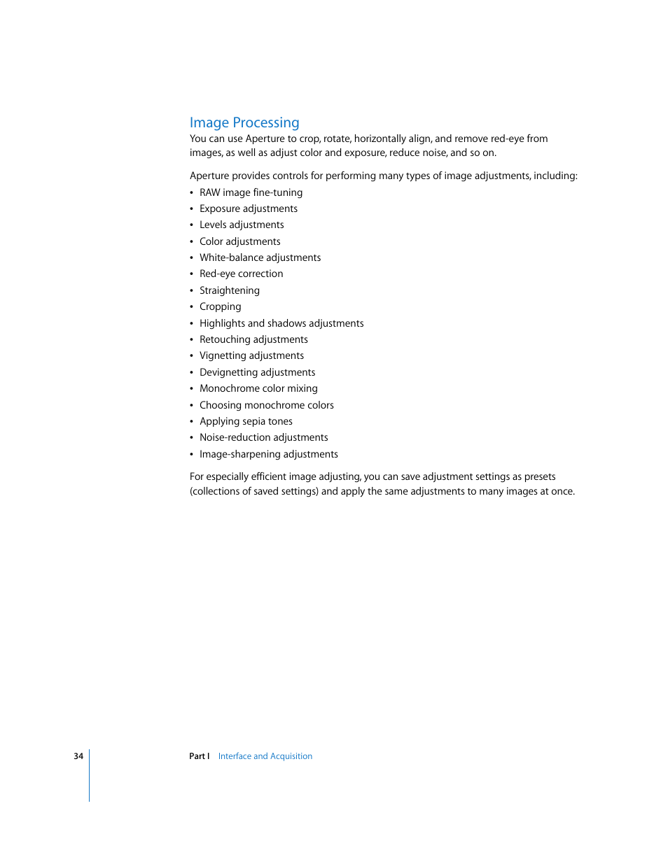 Image processing, P. 34) | Apple Aperture 2 User Manual | Page 34 / 701