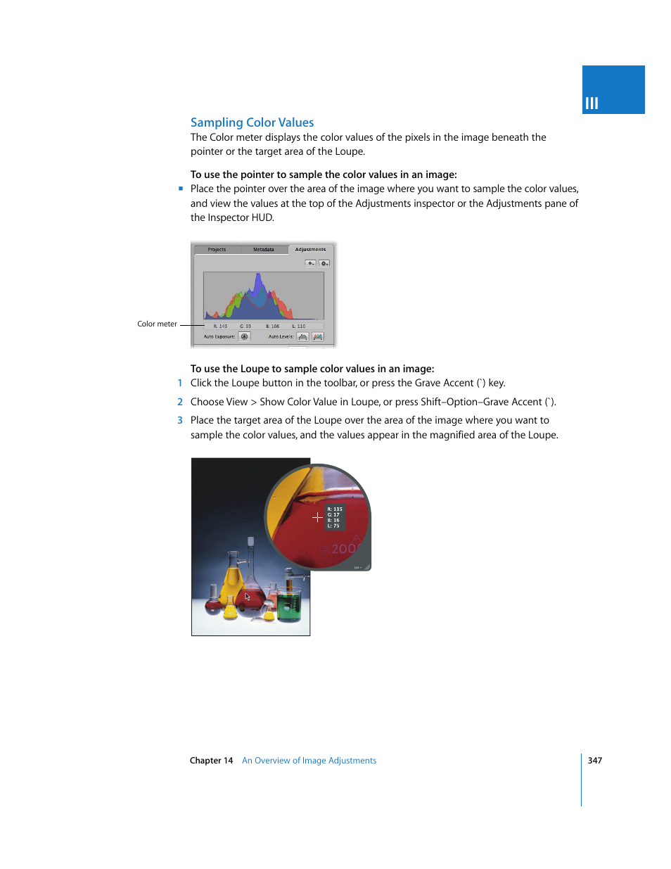 Sampling color values | Apple Aperture 2 User Manual | Page 347 / 701