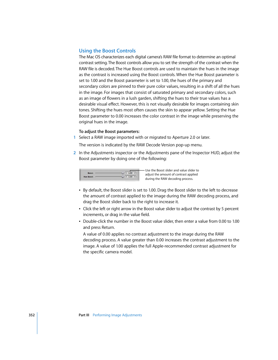 Using the boost controls | Apple Aperture 2 User Manual | Page 352 / 701
