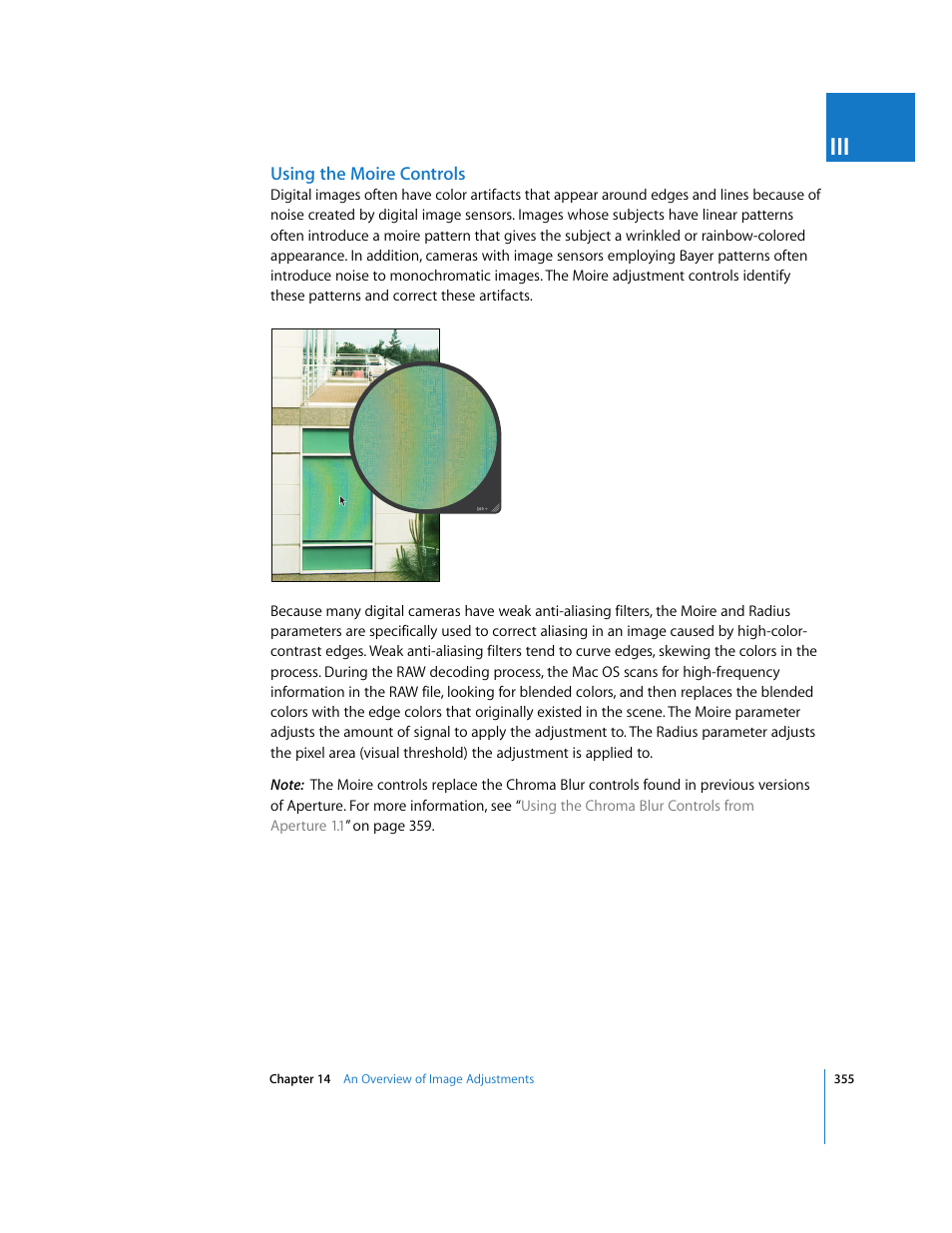 Using the moire controls | Apple Aperture 2 User Manual | Page 355 / 701