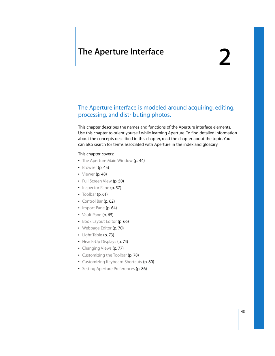 The aperture interface, Chapter 2 | Apple Aperture 2 User Manual | Page 43 / 701