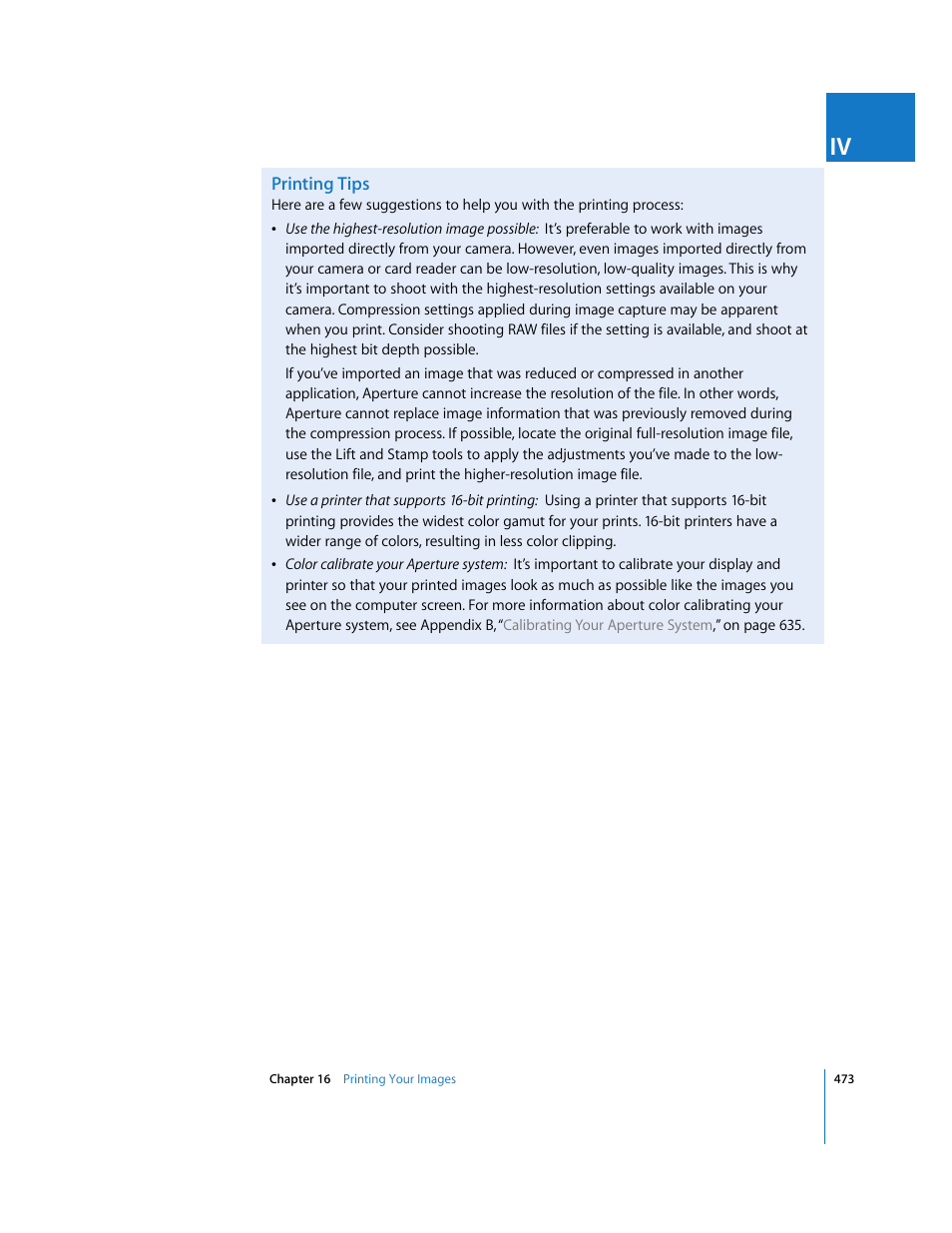Printing tips | Apple Aperture 2 User Manual | Page 473 / 701