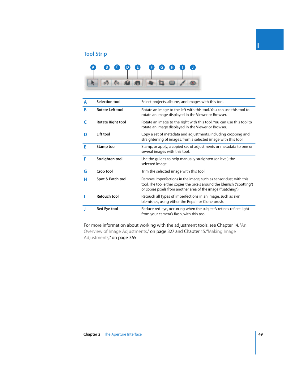 Tool strip | Apple Aperture 2 User Manual | Page 49 / 701