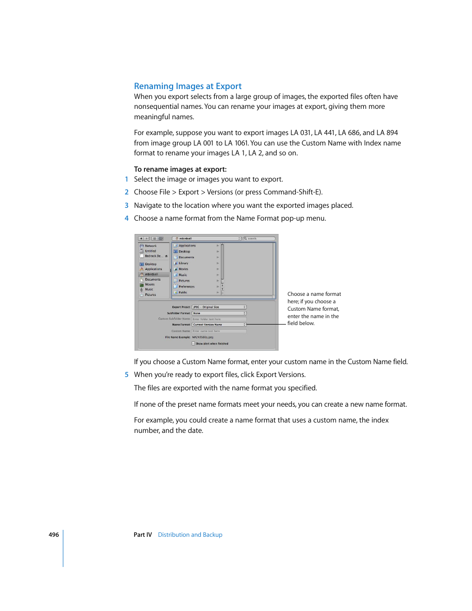 Renaming images at export | Apple Aperture 2 User Manual | Page 496 / 701