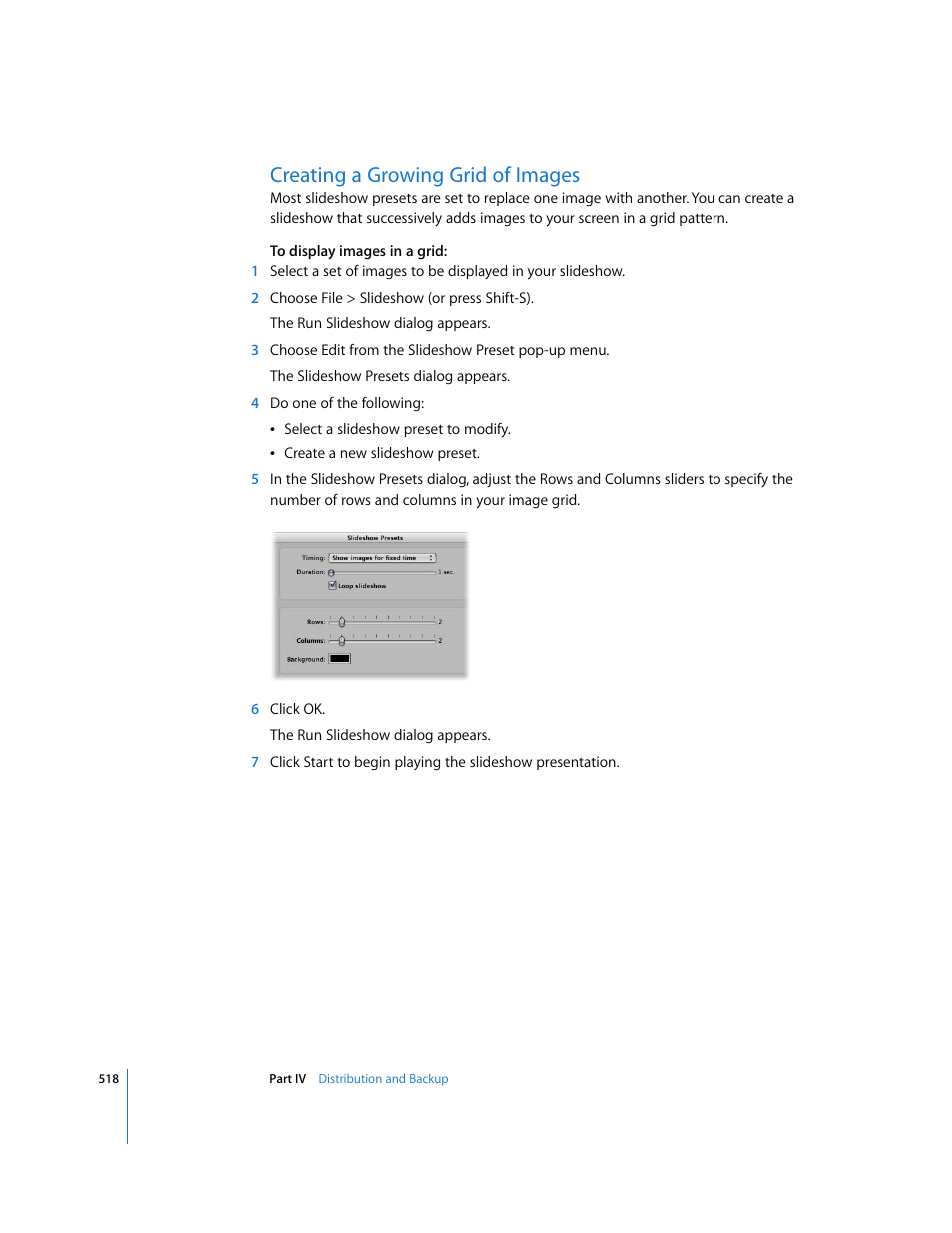 Creating a growing grid of images, P. 518) | Apple Aperture 2 User Manual | Page 518 / 701