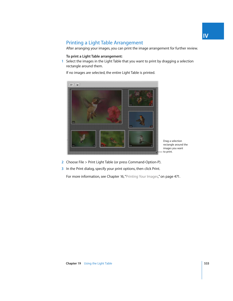 Printing a light table arrangement, P. 533) | Apple Aperture 2 User Manual | Page 533 / 701
