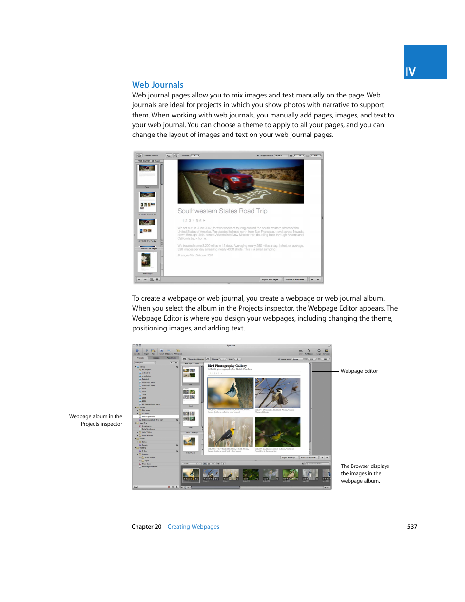 Web journals | Apple Aperture 2 User Manual | Page 537 / 701